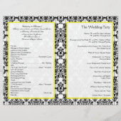 Programme Mariage damassé jaune et noir (Dos)