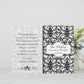 Programme mariage damassé noir blanc Flyer (Debout devant)