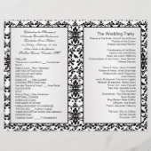 Programme mariage damassé noir blanc Flyer (Dos)