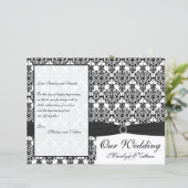 Programme Mariage damassé noir et blanc (Debout devant)