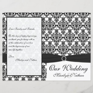 Programme Mariage damassé noir et blanc