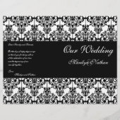 Programme Mariage damassé noir et blanc (Devant)
