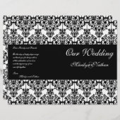 Programme Mariage damassé noir et blanc (Devant / Derrière)