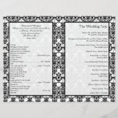 Programme Mariage damassé noir et blanc (Dos)