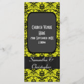 Programme mariage damassé noir et jaune (Devant)