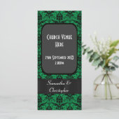 Programme mariage damassé noir et vert (Debout devant)