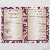 Programme Mariage damassé Plum and Champagne (Dos)
