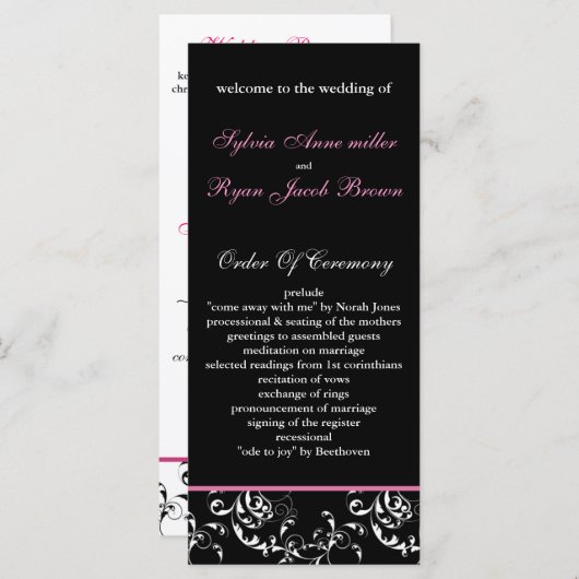 programme mariage damassé rose (Devant / Derrière)