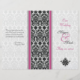 Programme Mariage damassé rose et noir