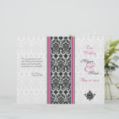 Programme Mariage damassé rose et noir (Debout devant)