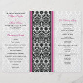 Programme Mariage damassé rose et noir (Dos)