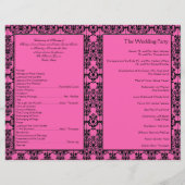 Programme Mariage damassé rose et noir (Dos)
