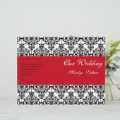 Programme Mariage damassé rouge, noir et blanc (Debout devant)