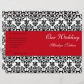 Programme Mariage damassé rouge, noir et blanc (Devant / Derrière)