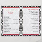 Programme Mariage damassé rouge, noir et blanc (Dos)