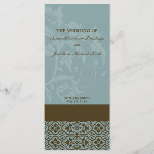 Programme mariage damassé - Turquoise Bleu & Brown