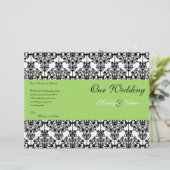 Programme Mariage damassé vert, noir et blanc (Debout devant)