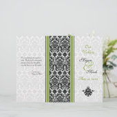 Programme Mariage damassé verte et noire (Debout devant)