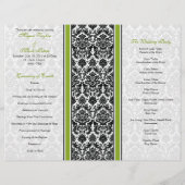 Programme Mariage damassé verte et noire (Dos)