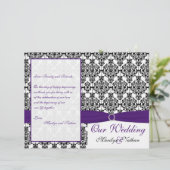 Programme Mariage damassé violet, noir et blanc II (Debout devant)