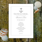 Programme Mariage d'Ancres nautiques simple | Blanc