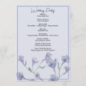 Programme Mariage d'aquarelle bleu foncé (Dos)