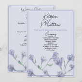 Programme Mariage d'aquarelle bleu foncé (Devant / Derrière)
