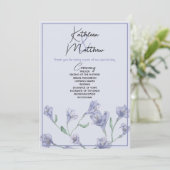 Programme Mariage d'aquarelle bleu foncé (Debout devant)