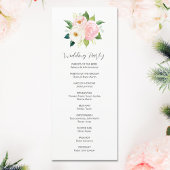 Programme Mariage d'aquarelle botanique de rose pâle