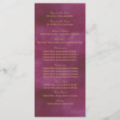 Programme Mariage d'aquarelle canneberge et or (Dos)