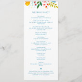 Programme Mariage d'aquarelle coloré Fleur sauvage Floral (Dos)