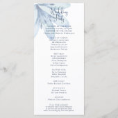 Programme mariage d'aquarelle Floral Blue Bloom (Dos)