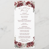 Programme Mariage d'aquarelle florale rustique de Bourgogne (Dos)