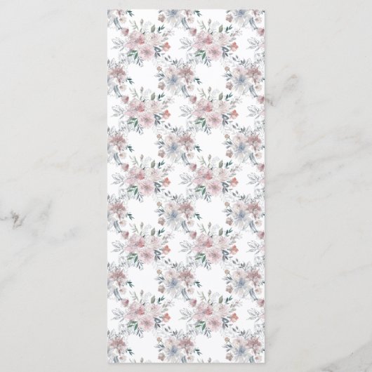 Programme Mariage d'aquarelle romantique à couronne florale (Dos)