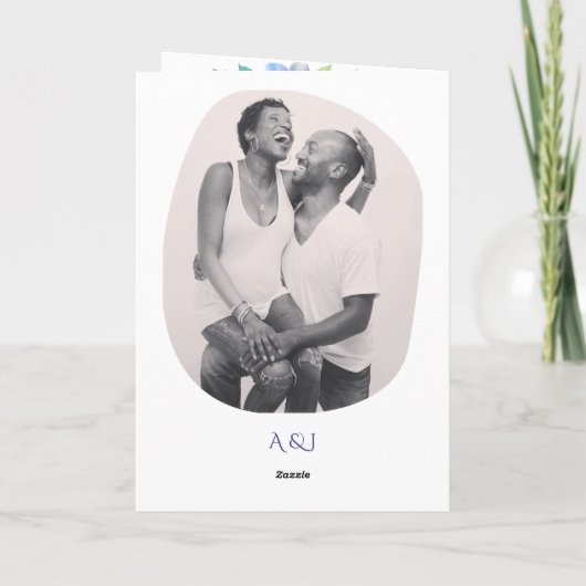 Programme Mariage d'aquarelle romantique bleu violet (Dos)