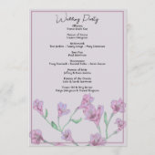 Programme Mariage d'aquarelle rose pâle (Dos)