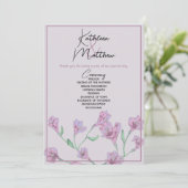 Programme Mariage d'aquarelle rose pâle (Debout devant)