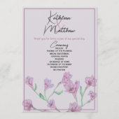 Programme Mariage d'aquarelle rose pâle (Devant)