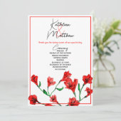 Programme Mariage d'aquarelle rouge (Debout devant)