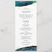 Programme Mariage d'aquarelle turquoise Gold Agate (Devant)