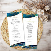 Programme Mariage d'aquarelle turquoise Gold Agate
