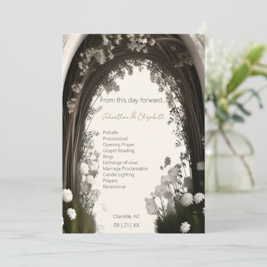 Programme Mariage d'arche botanique romantique (Debout devant)