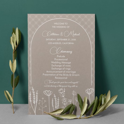 Programme Mariage d'arche de Bohême Fleur sauvage beige