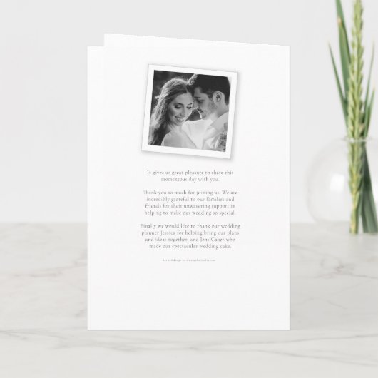 Programme mariage d'art Brown de monogramme de coeur blanc e (Dos)