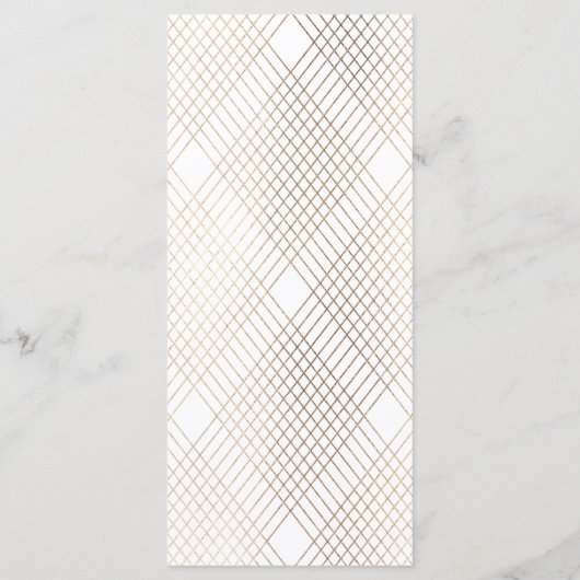 Programme Mariage d'Art Déco Géométrique Ovale Blanc Or (Dos)