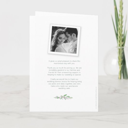 Programme Mariage d'art monogramme de baies pourpres et feui (Dos)