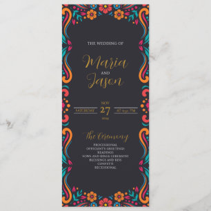 Programme Mariage d'art populaire traditionnel mexicain noir