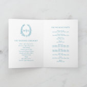 Programme mariage d'art turquoise blanc argenté ovale feuill (Intérieur)