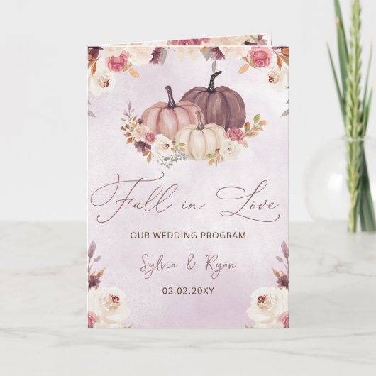 Programme Mariage de automne Citrouille aquarelle (Devant)