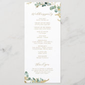 Programme Mariage de boho d'or de l'eucalyptus rustique (Dos)